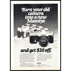 1976 Mamiya MSX 1000 SLR Film Camera Vintage Print Ad Christmas Gift Wall Art